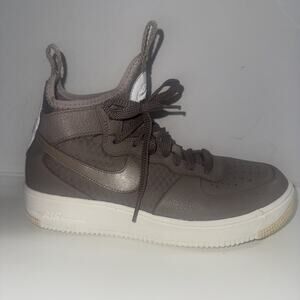 Nike Size 8.5 Air Force 1 Ultraforce Mid Sepia Stone 864025-202 Soft Light Weigh